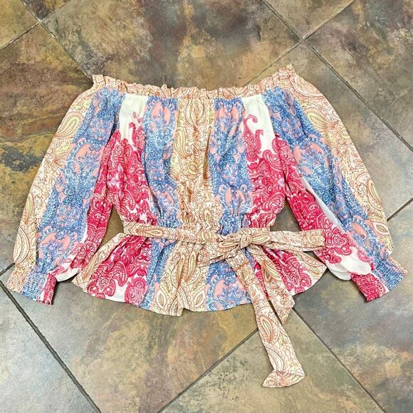 Flying Tomato Boho Lightweight Off the Shoulder Blouse 3X - Picture 5 of 10